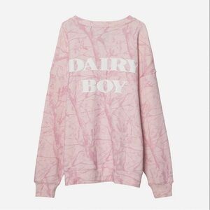 NWT DAIRY BOY Bubblegum Camo Crewneck White Puff Paige Lorenze - SOLD OUT